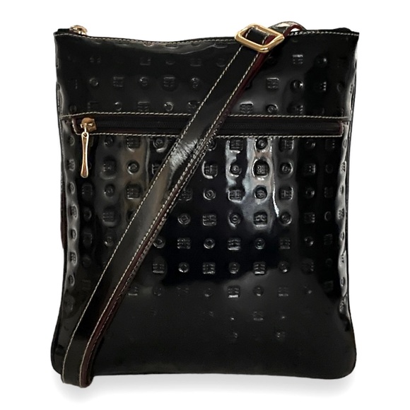 Arcadia Bags Nwot Arcadia Large Black Patent Leather Convertible Shoulder To Crossbody Bag